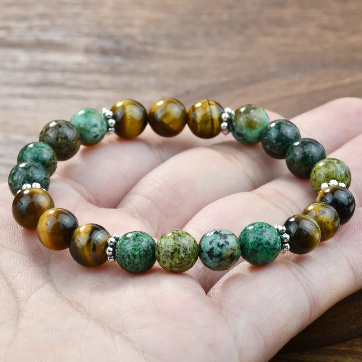 Casual Vacation Handmade Round Natural Stone Beaded Handmade Unisex Bracelets