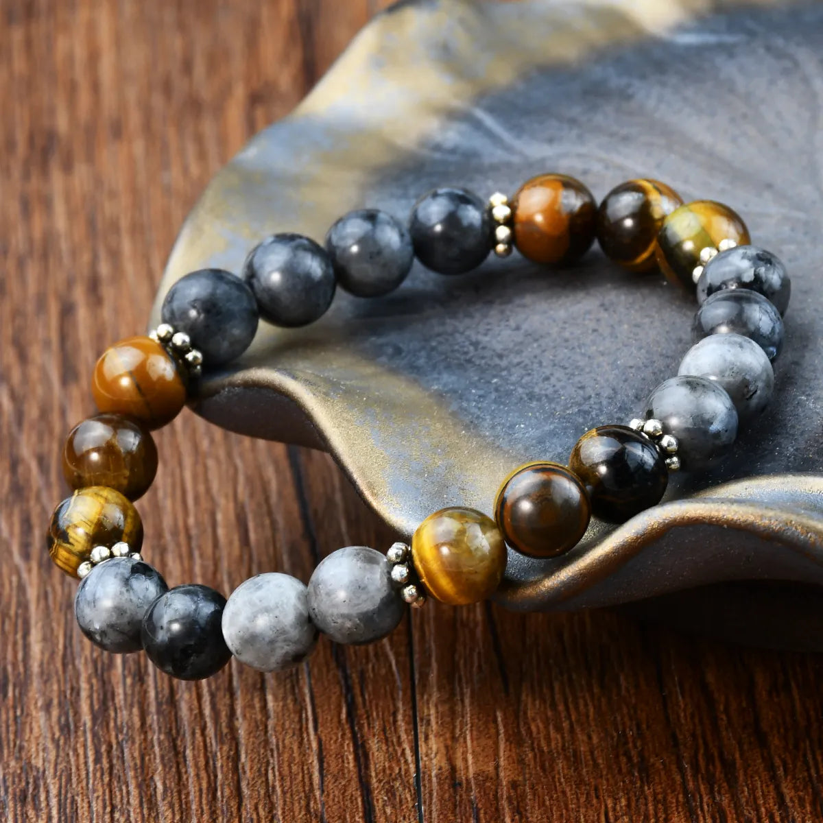 Casual Vacation Handmade Round Natural Stone Beaded Handmade Unisex Bracelets