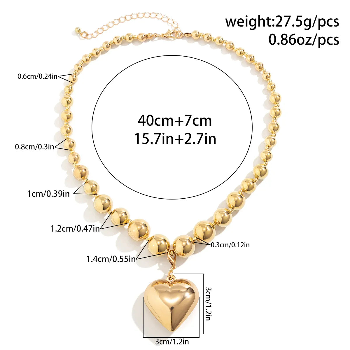 Casual Vacation Heart Shape CCB Artificial Pearl Alloy + Copper Wholesale Pendant Necklace