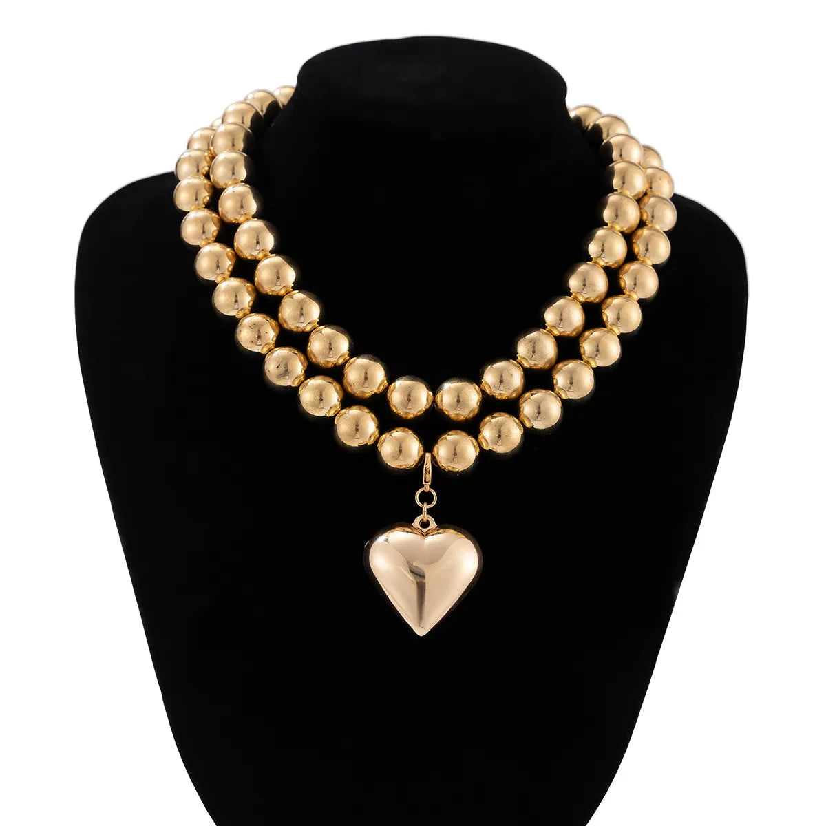 Casual Vacation Heart Shape CCB Artificial Pearl Alloy + Copper Wholesale Pendant Necklace