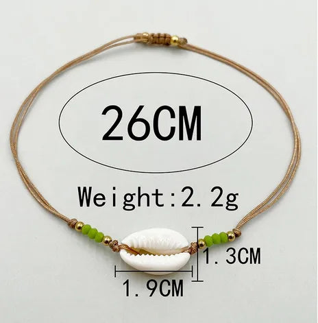 Casual Vacation Marine Style Shell 14K Gold Plated Artificial Crystal Rope Shell Wholesale Drawstring Bracelets