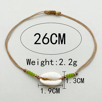 Casual Vacation Marine Style Shell 14K Gold Plated Artificial Crystal Rope Shell Wholesale Drawstring Bracelets