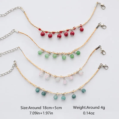 Casual Vacation Pastoral Round Natural Stone Natural Stone Straw Wholesale Bracelets