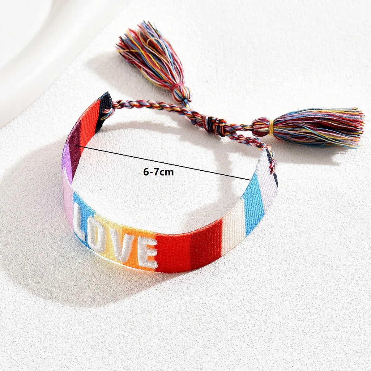 Casual Vacation Simple Style Letter Stripe Nylon Embroidery Braid Women's Wristband