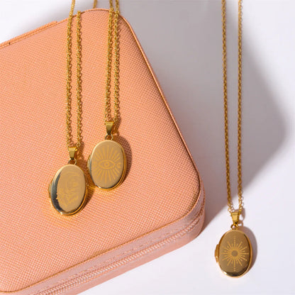 Casual Vacation Simple Style Round Eye Copper Plating 18k Gold Plated Pendant Necklace