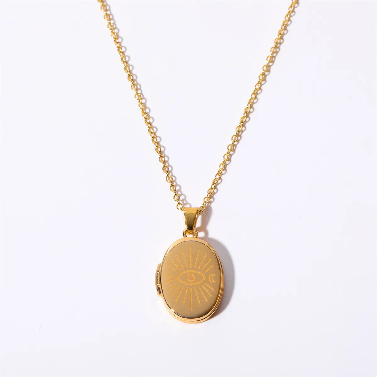 Casual Vacation Simple Style Round Eye Copper Plating 18k Gold Plated Pendant Necklace