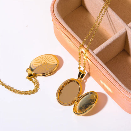 Casual Vacation Simple Style Round Eye Copper Plating 18k Gold Plated Pendant Necklace