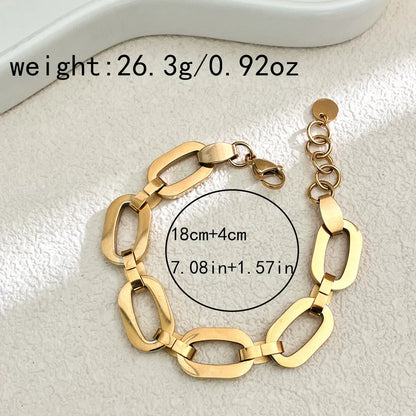 Casual Vacation Simple Style Solid Color 304 Stainless Steel 14K Gold Plated Bracelets In Bulk