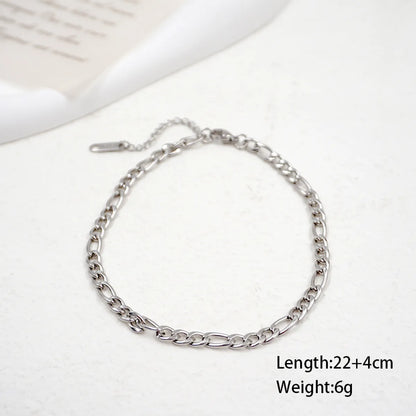 Casual Vacation Simple Style Solid Color 304 Stainless Steel Titanium Steel Chain Unisex Anklet