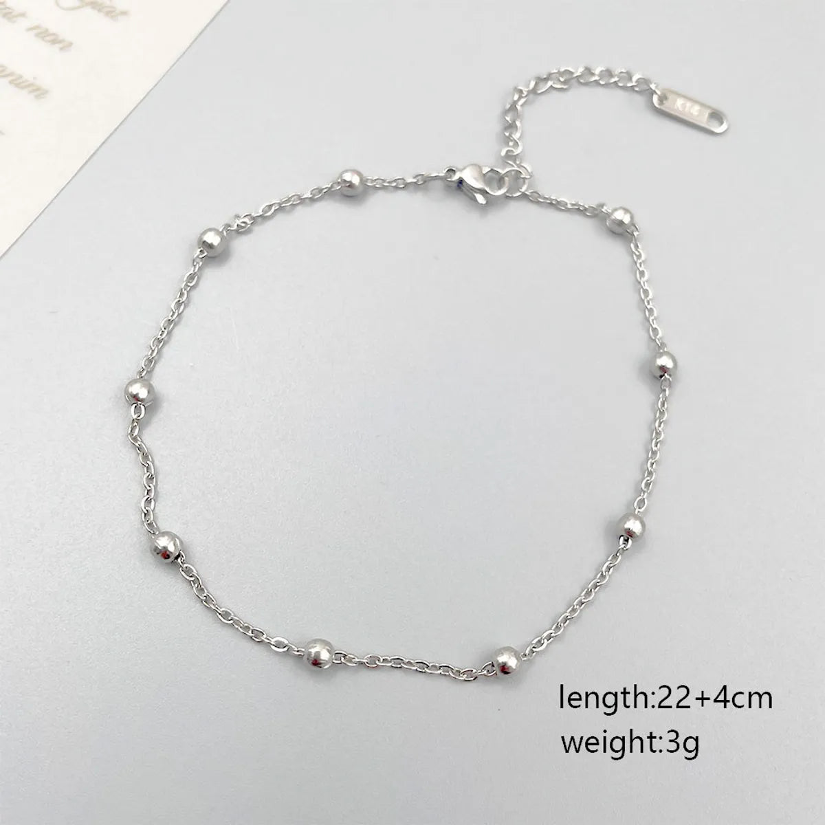 Casual Vacation Simple Style Solid Color 304 Stainless Steel Titanium Steel Chain Unisex Anklet