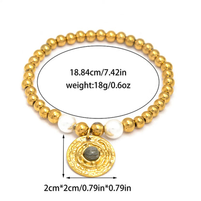 Casual Vacation Sweet Round Heart Shape 304 Stainless Steel 14K Gold Plated Bracelets In Bulk