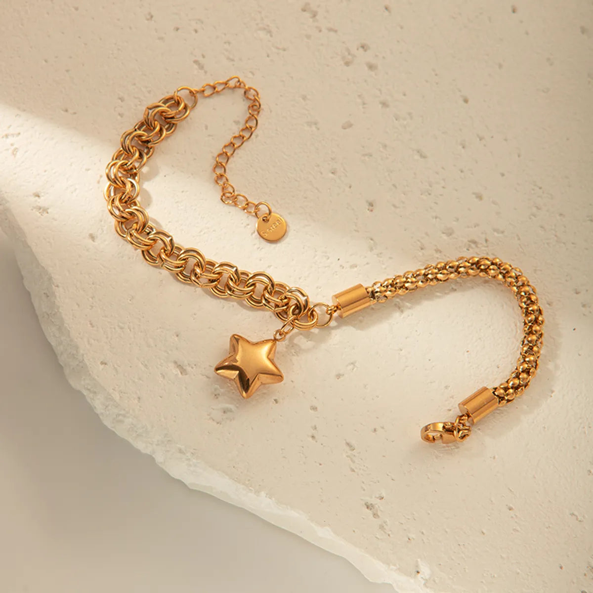 Casual Vacation Sweet Round Star 304 Stainless Steel 14K Gold Plated Bracelets In Bulk