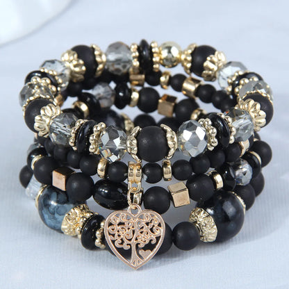 Casual Vacation Tree Heart Shape Alloy Glass Wholesale Bracelets