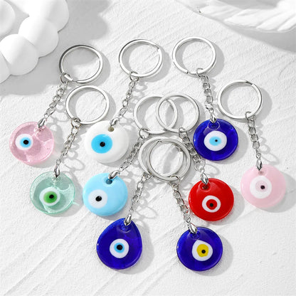 Casual Vintage Style Simple Style Devil'S Eye Alloy Bag Pendant Keychain