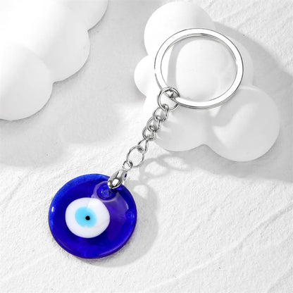 Casual Vintage Style Simple Style Devil'S Eye Alloy Bag Pendant Keychain