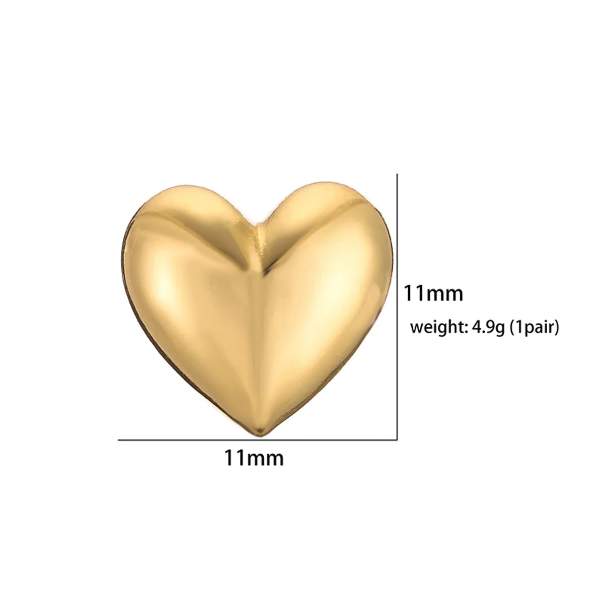 Casual Vintage Style Simple Style Heart Shape Copper 18k Gold Plated Earrings Necklace In Bulk