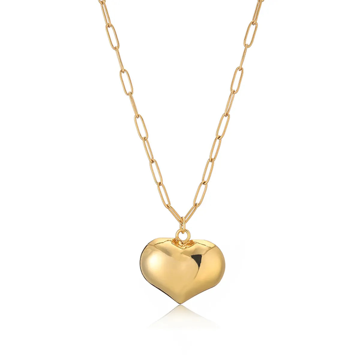 Casual Vintage Style Simple Style Heart Shape Copper 18k Gold Plated Earrings Necklace In Bulk