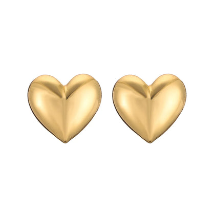 Casual Vintage Style Simple Style Heart Shape Copper 18k Gold Plated Earrings Necklace In Bulk