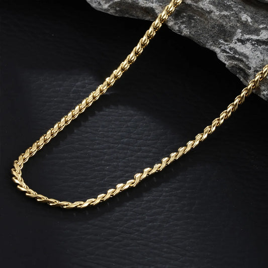 Casual Vintage Style Xuping Solid Color Stainless Steel Plating Chain 14k Gold Plated Unisex Necklace