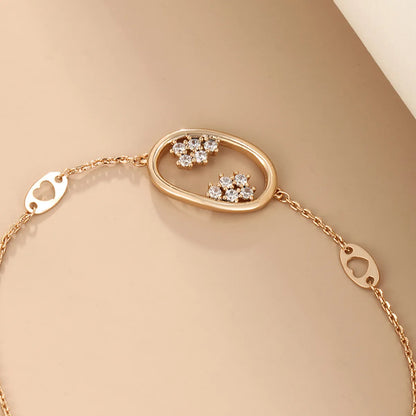 Casual Xuping Simple Style Oval Alloy Plating Inlay Artificial Diamond 18k Gold Plated Women'S Bracelets