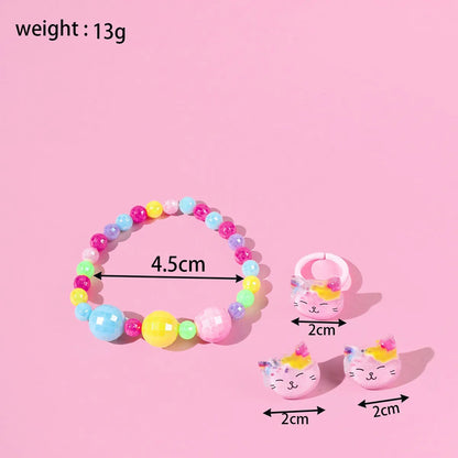 Korean Style/korean Style Cat Plastic No Inlaid Ball Bead Chain Suit