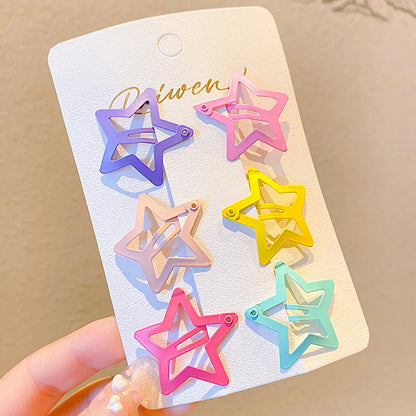 Children'S Cute Small Clip Bangs Clip Baby Hairpin Headdress Five-Pointed Star Hair Clip