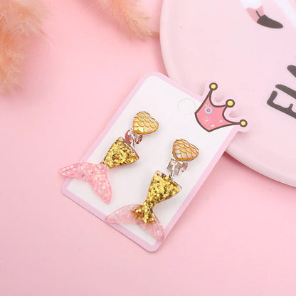 Children'S Ear Clips Ocean Princess Children'S Baby Earrings Wild Earrings