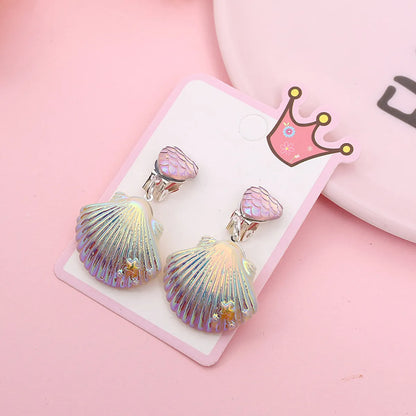 Children'S Ear Clips Ocean Princess Children'S Baby Earrings Wild Earrings