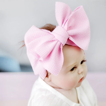 Children'S Elastic Newborn Solid Color Bow Headband Baby Rabbit Ears Widened Headband