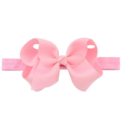 Children'S Handmade Solid Color Flower Bow Baby Headband Wholesale