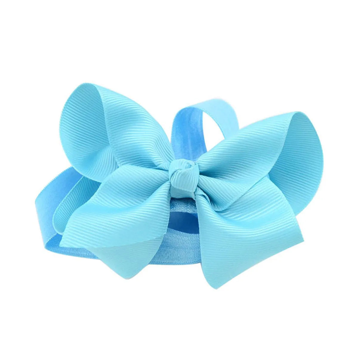 Children'S Handmade Solid Color Flower Bow Baby Headband Wholesale