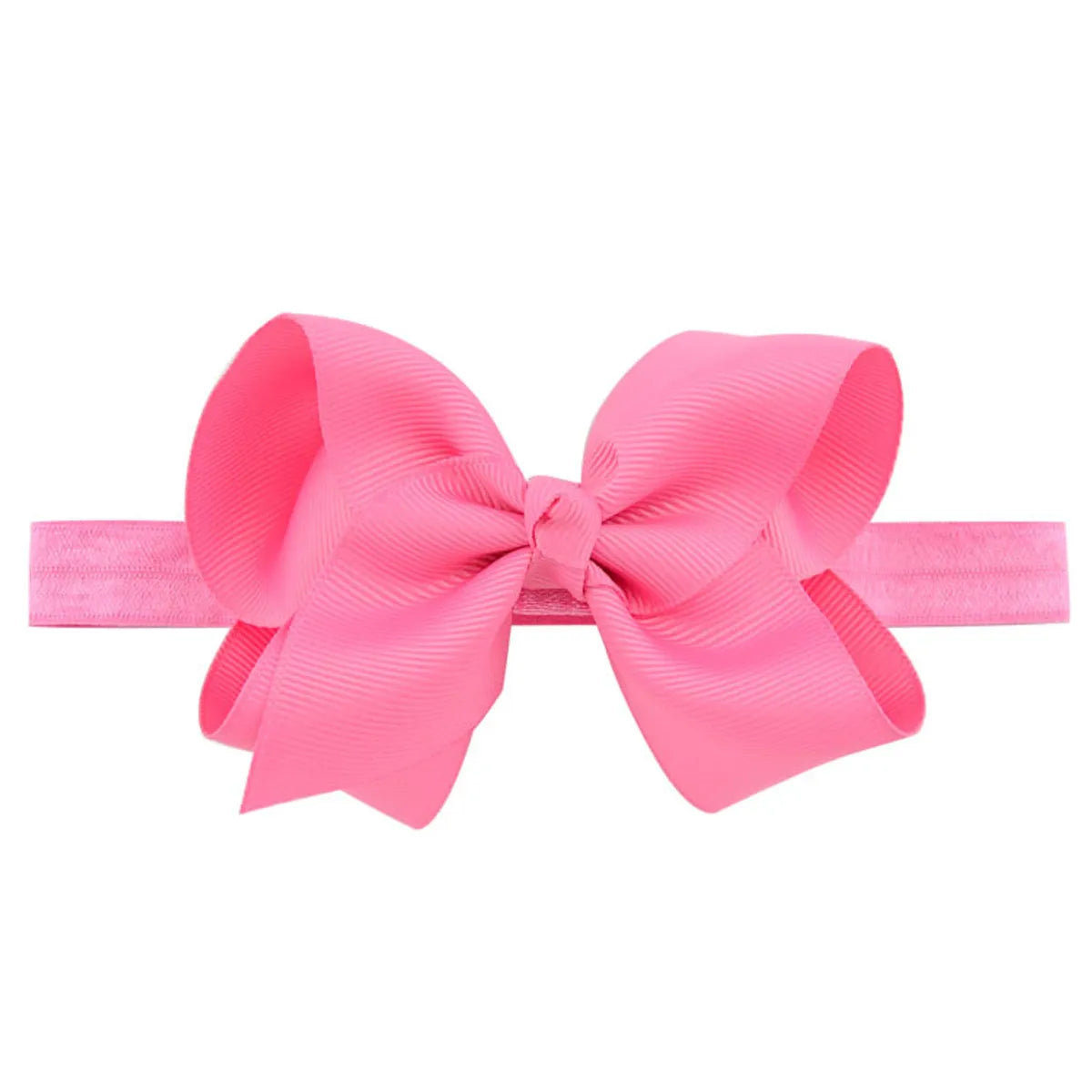 Children'S Handmade Solid Color Flower Bow Baby Headband Wholesale