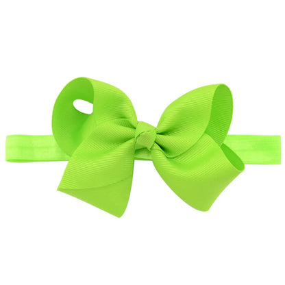 Children'S Handmade Solid Color Flower Bow Baby Headband Wholesale