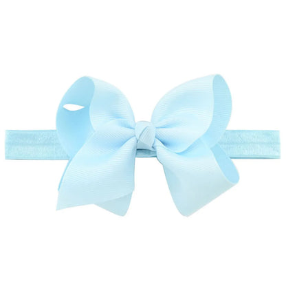 Children'S Handmade Solid Color Flower Bow Baby Headband Wholesale