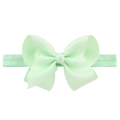 Children'S Handmade Solid Color Flower Bow Baby Headband Wholesale