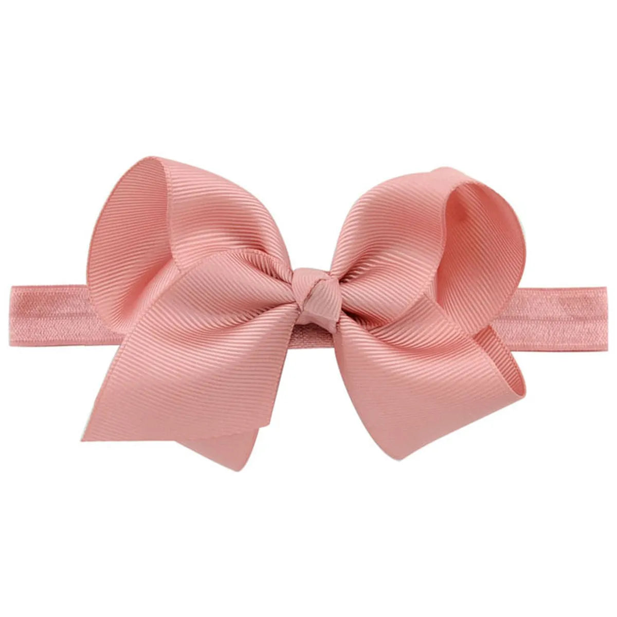 Children'S Handmade Solid Color Flower Bow Baby Headband Wholesale