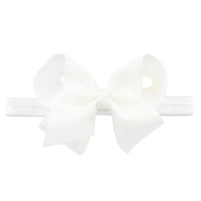 Children'S Handmade Solid Color Flower Bow Baby Headband Wholesale