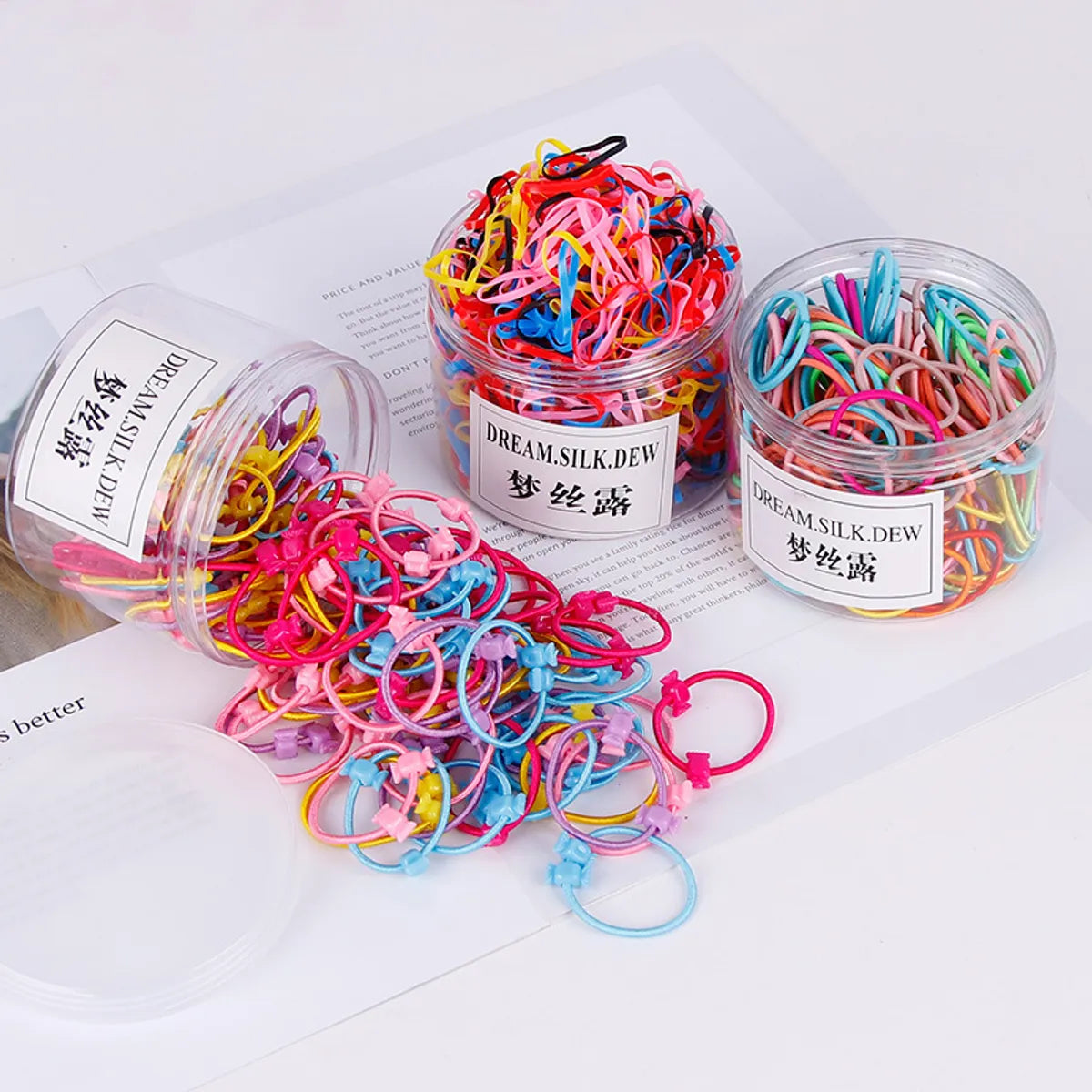 Children'S Headdress Rubber Band Hair Tie Black Rubber Band Thickened Hair Rope