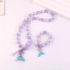 Children'S Necklace Mermaid Tail Pearl Necklace Bracelet Ring Earring Set