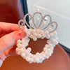 Children'S Princess Crown Hair Accessories Pearl Ball Hair Loop Hair Rope Little Girl Hair  Pearl Crown