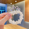 Children'S Princess Crown Hair Accessories Pearl Ball Hair Loop Hair Rope Little Girl Hair  Pearl Crown