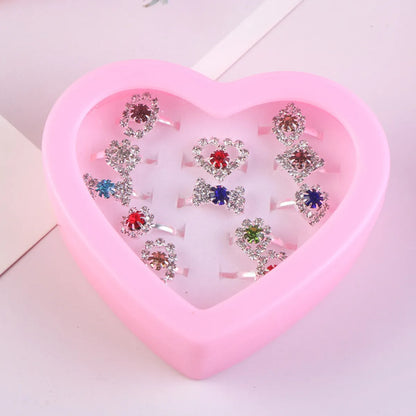 Children's Ring Exquisite Flashing Diamond Adjustable Finger Toy 36 Pieces