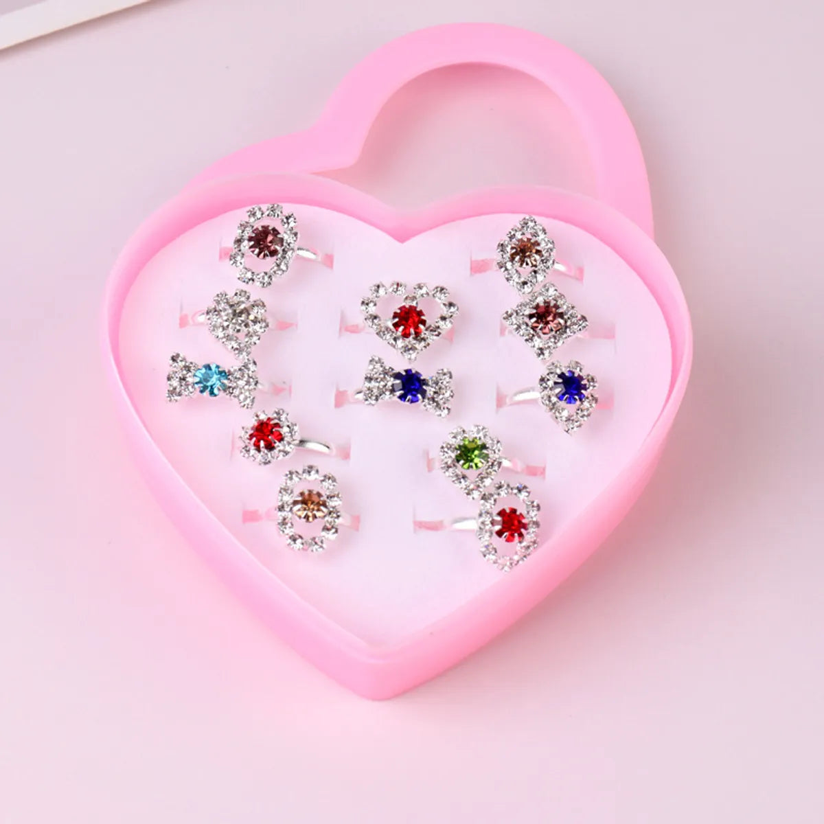 Children's Ring Exquisite Flashing Diamond Adjustable Finger Toy 36 Pieces