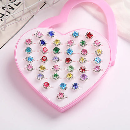 Children'S Ring Women'S Cartoon Jewelry Princess Ring Resin Toy Set Kindergarten Small Gifts Girls' Jewelry