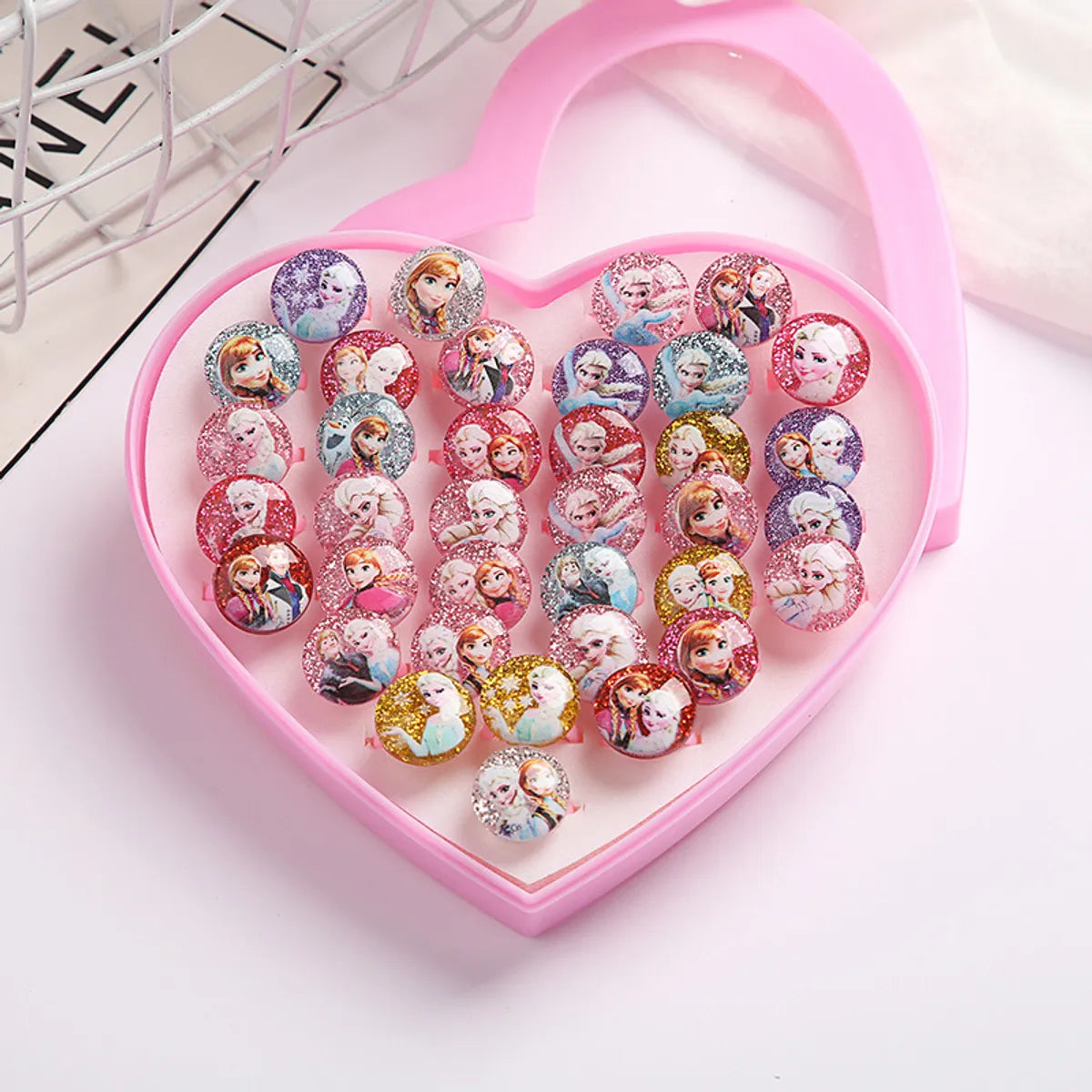 Children'S Ring Women'S Cartoon Jewelry Princess Ring Resin Toy Set Kindergarten Small Gifts Girls' Jewelry