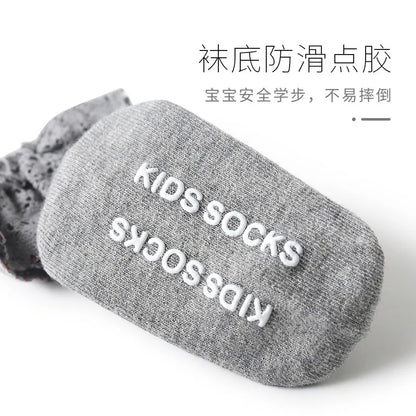 Children'S Socks For Autumn And Winter New Solid Color Lace Middle Tube Socks Autumn Cotton Baby Wholesale