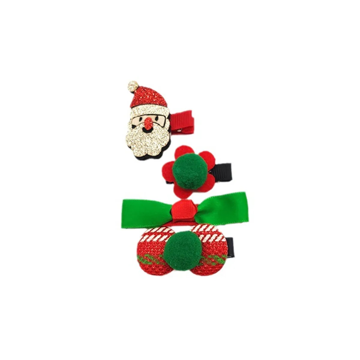 Children Unisex Cute Christmas Hat Santa Claus Cloth Hair Clip