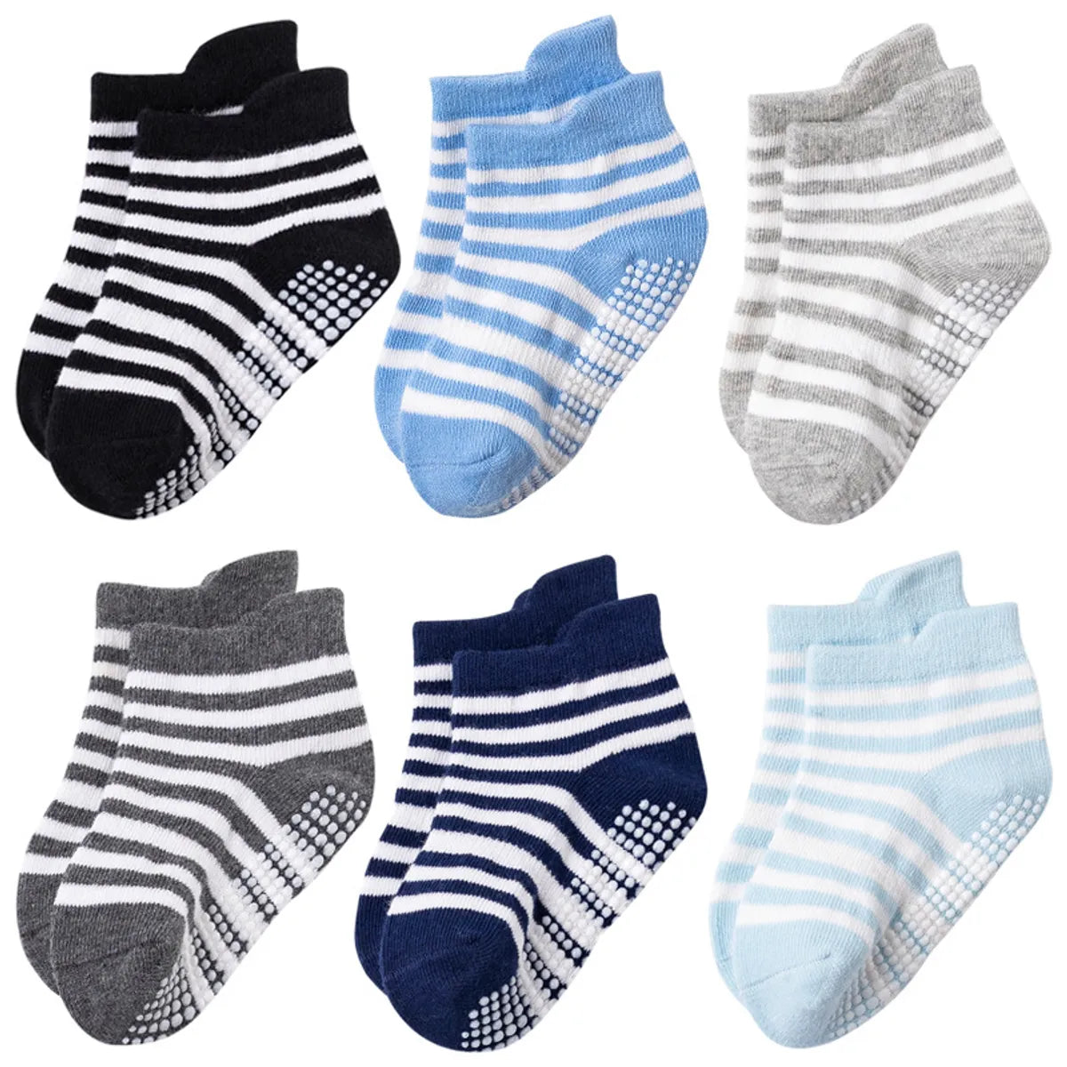 Children Unisex Cute Round Dots Solid Color Cotton Jacquard Ankle Socks One Pair