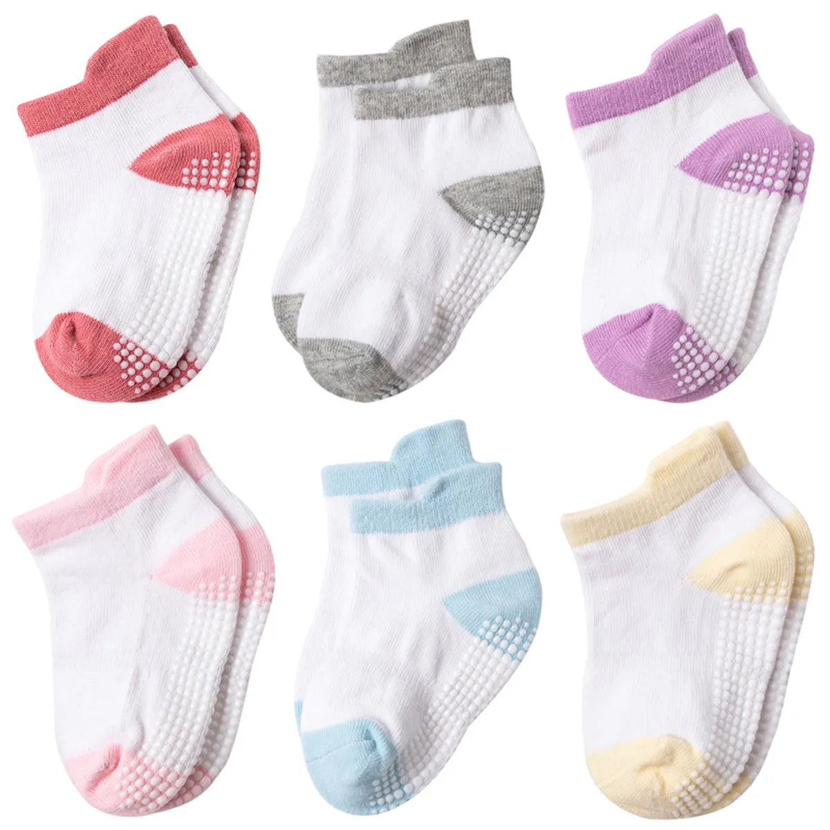 Children Unisex Cute Round Dots Solid Color Cotton Jacquard Ankle Socks One Pair