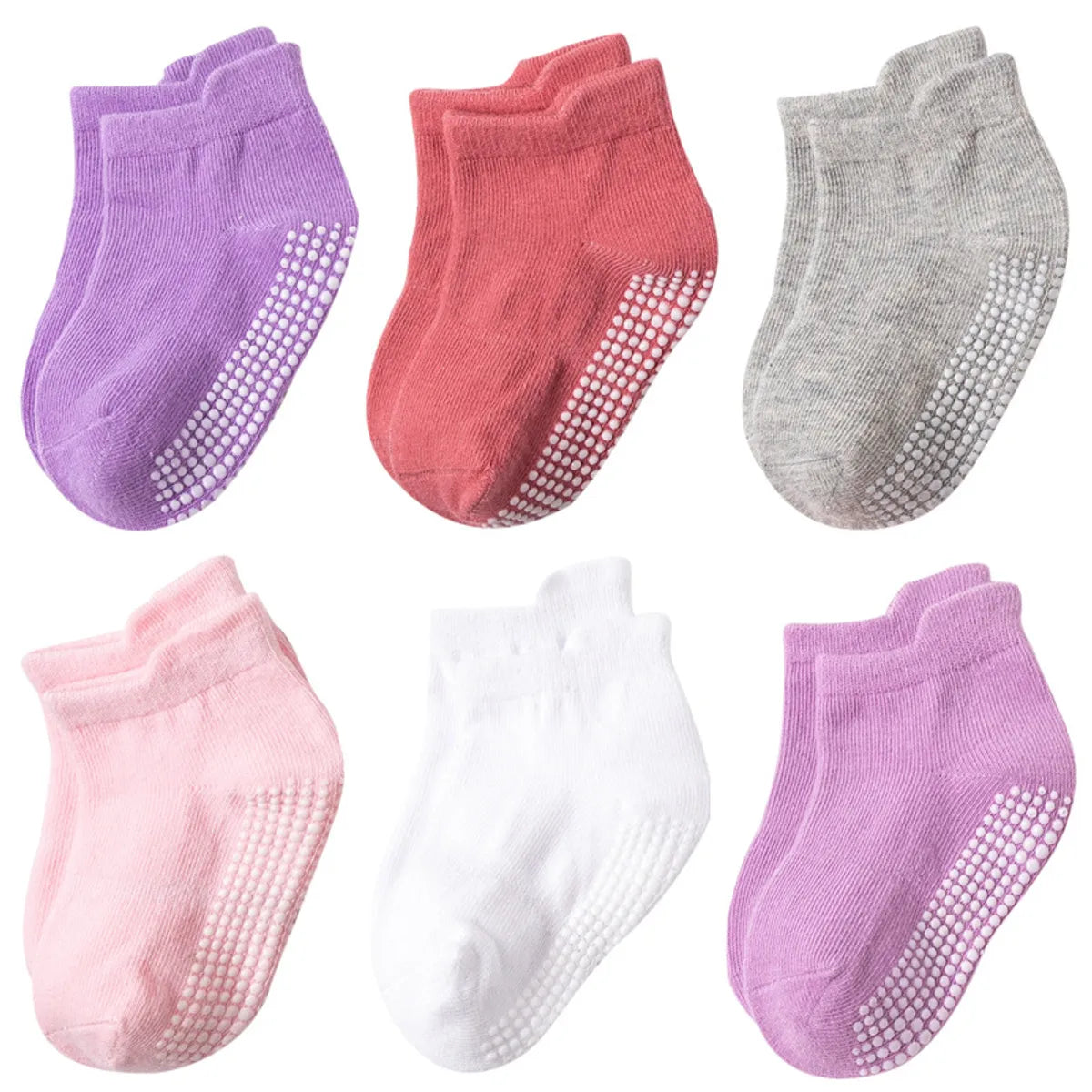 Children Unisex Cute Round Dots Solid Color Cotton Jacquard Ankle Socks One Pair